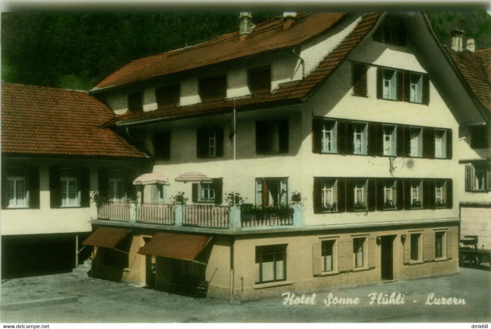 SWITZERLAND - HOTEL SONNE FLÜHLI LUZERN - VERLAG GLOBETROTTER GMBH - PROTOTYPE POSTCARD - 14 MAY 1957 (11698) - Flühli