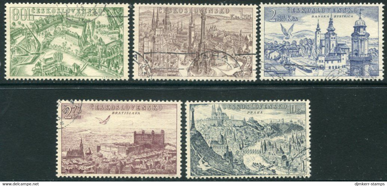 CZECHOSLOVAKIA 1955 City Views Used.  Michel 894-98 - Used Stamps