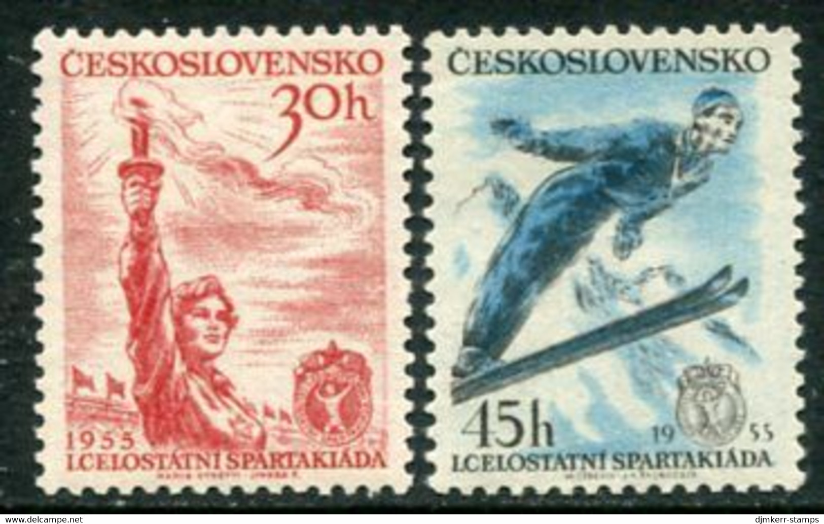 CZECHOSLOVAKIA 1955 National Spartakiad  MNH / **.  Michel 890-91 - Unused Stamps