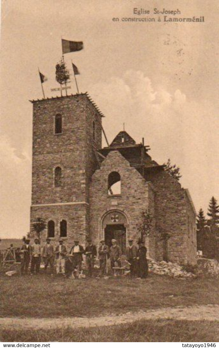 Eglise  St Joseph En Construction à De Lamorménil  Bien Animée Voyagé En 1934 - Manhay