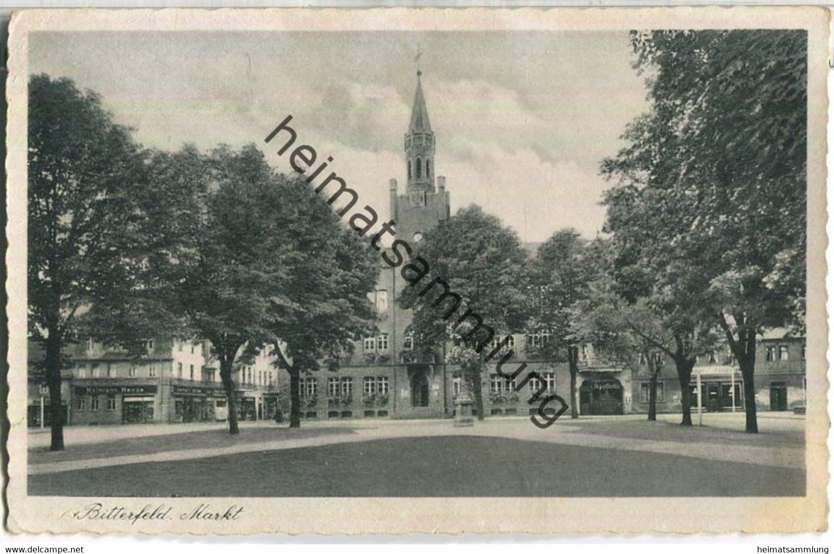 Bitterfeld - Markt - Posthilfstelle Köckern - Verlag Bernhard Fensch Düben (Mulde) - Bitterfeld