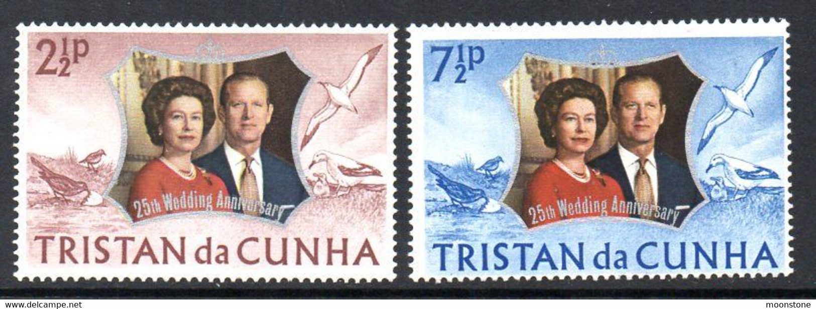 Tristan Da Cunha 1972 Royal Silver Wedding Set Of 2, MNH, SG 174/5 - Tristan Da Cunha