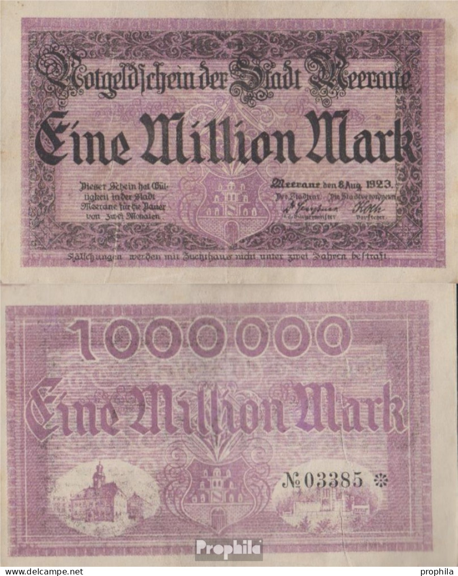 Meerane Inflationsgeld Stadt Meerane Gebraucht (III) 1923 1 Million Mark - 1 Mio. Mark