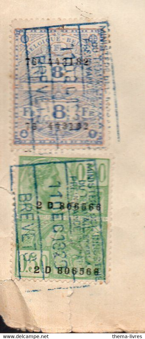 Bruxelles (Belgique) BREVET D'INVENTION 1929 Avec 2 Timbres Fiscaux DONT UN DE  8F  (PPP32580) - Documents