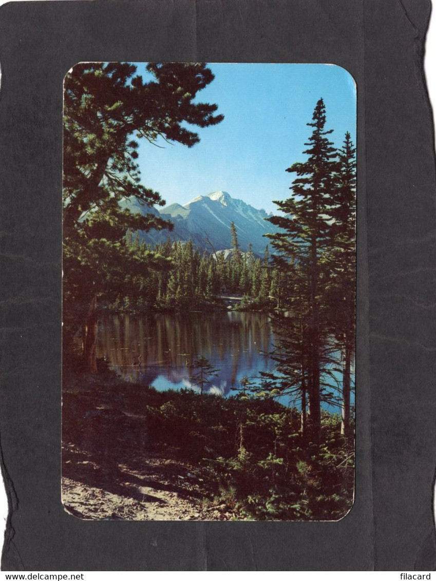 104941     Stati  Uniti,     Long"s Peak  From  Nymph  Lake In  Rocky  Mountain  National  Park,  Colorado,  VG  1960 - Rocky Mountains