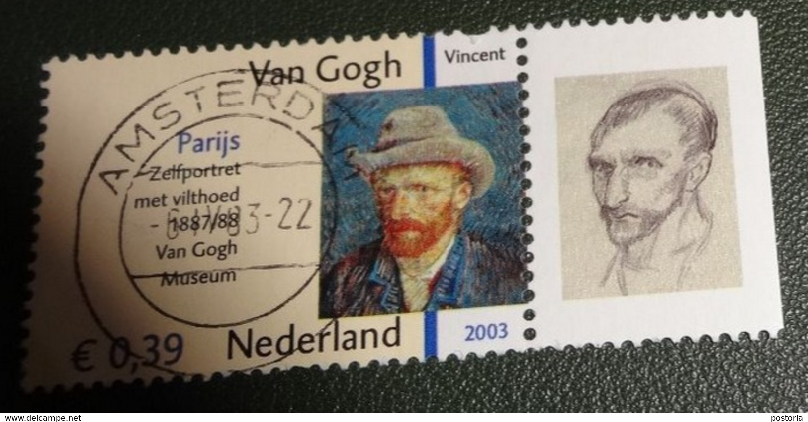 Nederland - NVPH - 2145 - 2003 - Gebruikt - Cancelled - Vincent Van Gogh - Zelfportret - Met Tab - Usati