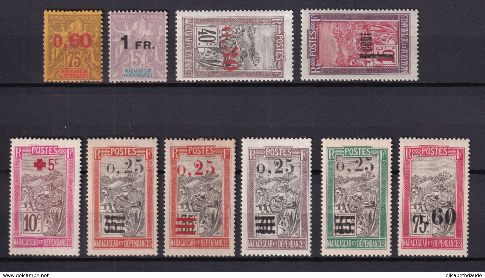 MADAGASCAR - YVERT N° 121/130 SAUF 124 * MH - COTE 2022 = 72 EUR. - Nuevos