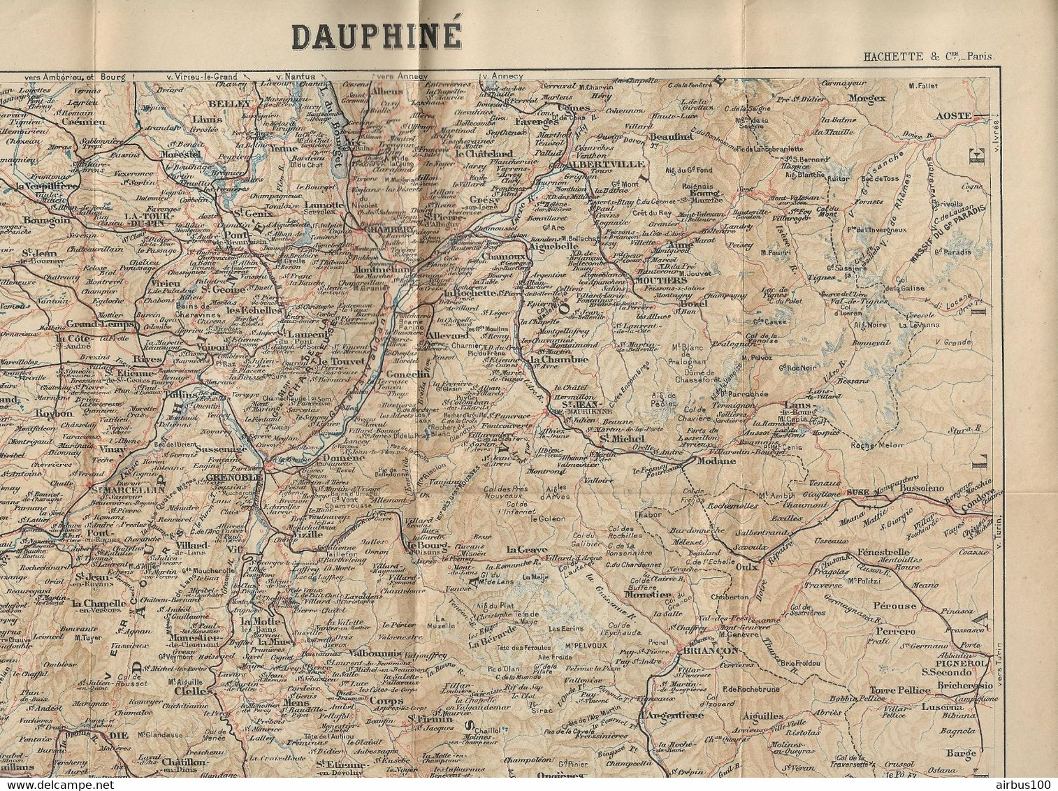 CARTE PLAN 1906 - 34 X 35 Cm - DAUPHINÉ - ROUTE NATIONALE DÉPARTEMENTALE - CHEMIN De FER - - Cartes Topographiques