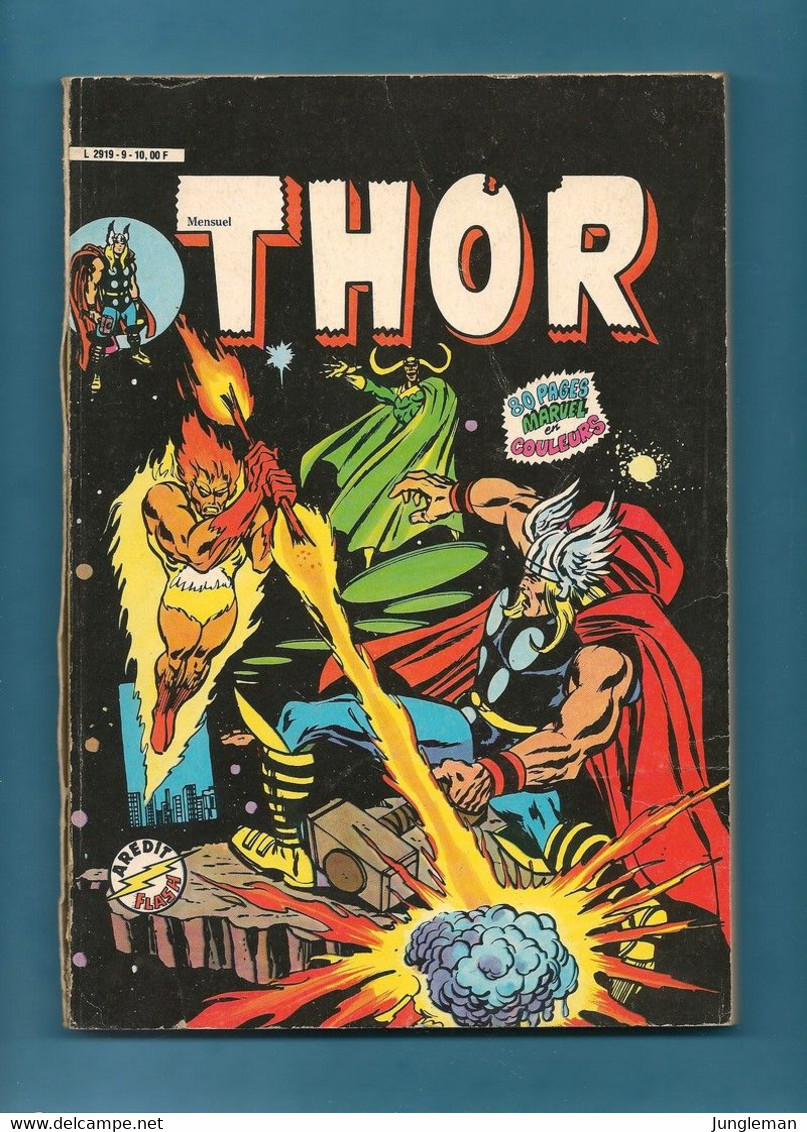 Album Relié Thor N°5 - Avec Les N° 9 Et 10 - Collection Arédit Flash - Editions Arédit - Couv De La Reliure Manquante - Thor