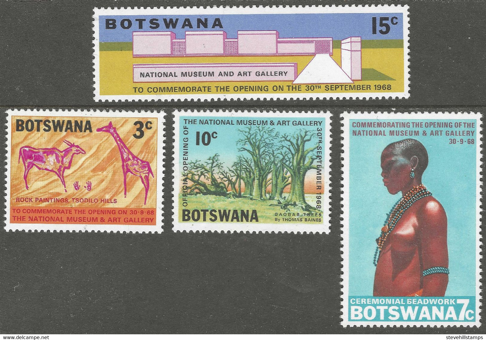 Botswana. 1968 Opening Of  National Museum And Gallery. MH Complete Set. SG 244-247 - Botswana (1966-...)