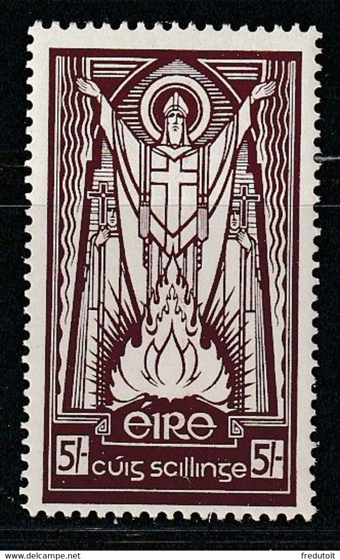 IRLANDE - N°69 * (1937) Saint Patrick - 5s Lilas-brun - Signé Roumet - - Unused Stamps