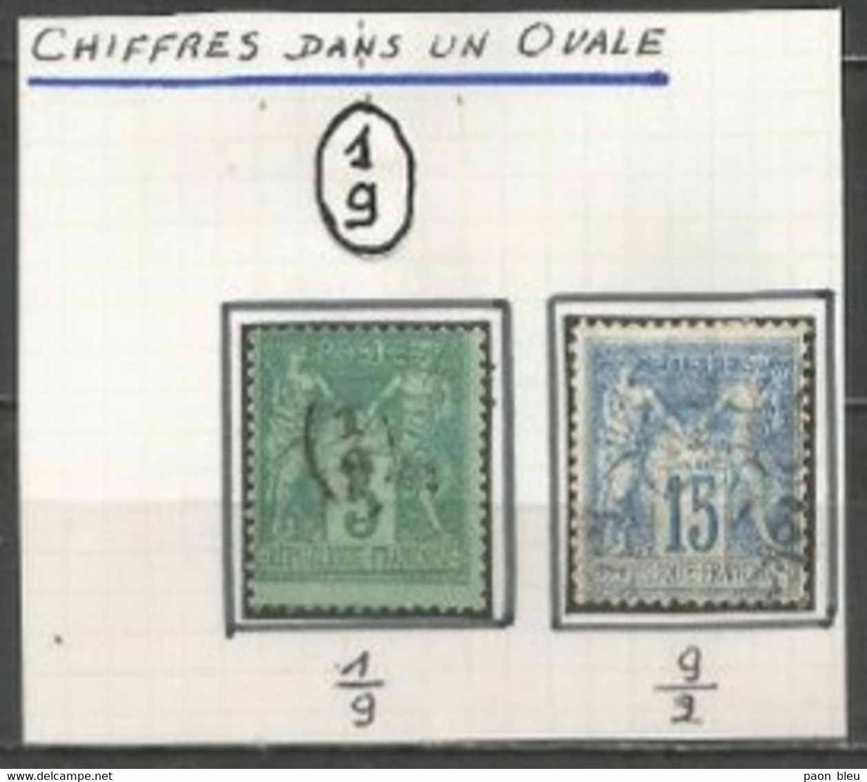 France - Type Sage - N°75+101 - Obl. Cachet De Facteur - Chiffres Dans Un Ovale - Other & Unclassified