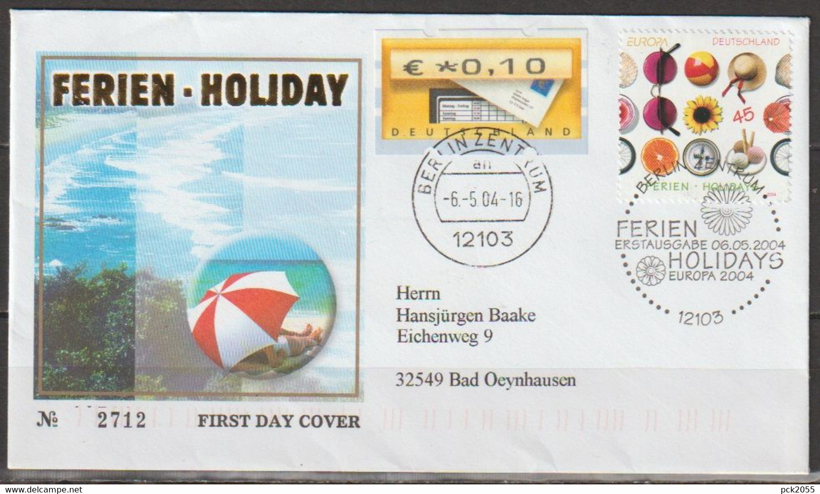 Bund 2004 FDC MiNr.2444 Gelaufen EUROPA Ferien (d 1938 )günstige Versandkosten - Briefe U. Dokumente