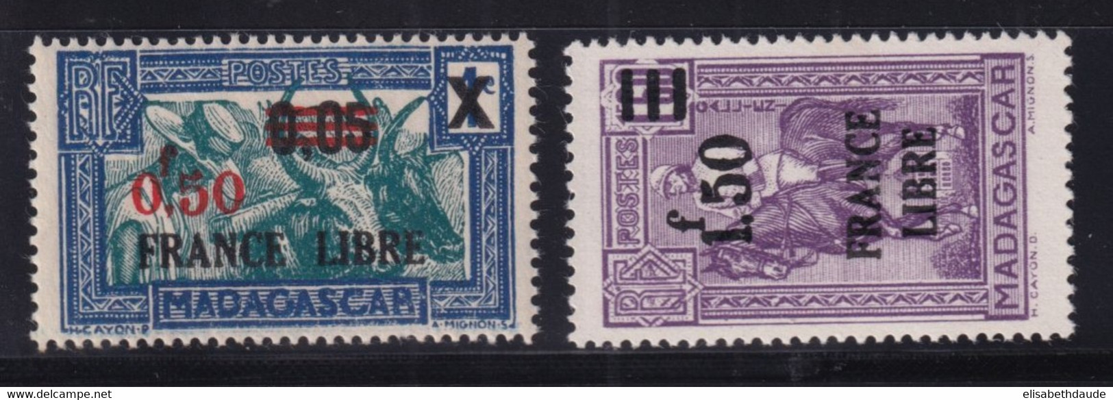 MADAGASCAR - FRANCE LIBRE - COLLECTION YVERT N° 235/264 SAUF 243 (*) / * Sur FEUILLES - COTE 2022 = 165 EUR. - Ungebraucht