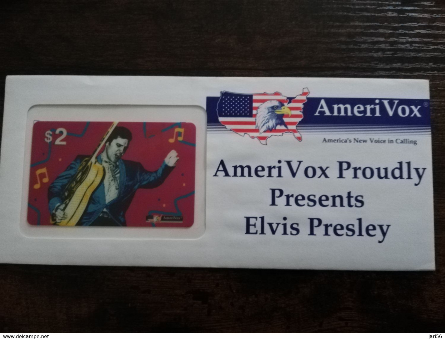 UNITED STATES AMERIVOX ELVIS PRESLEY $2,-   MINT IN SEALED COVER    LIMITED EDITION ** 6208** - Collections