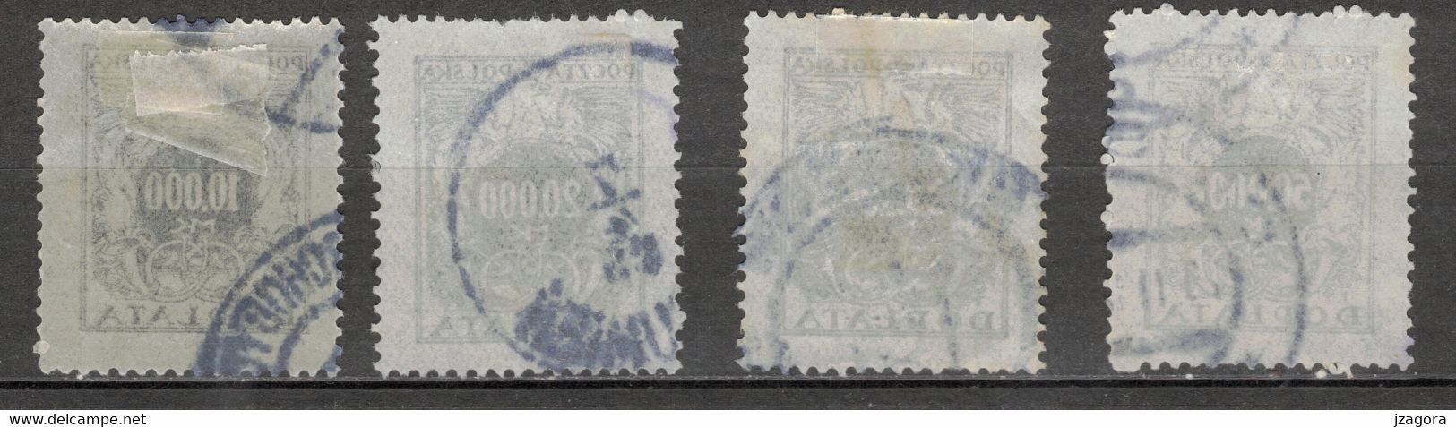 POLAND POLEN POLOGNE 1924 PORTOMARKEN TIMBRES DE SERVICES FRAIS DE PORT POSTAGE DUE REVENUE STAMPS Mi 54- 57  USED - Portomarken