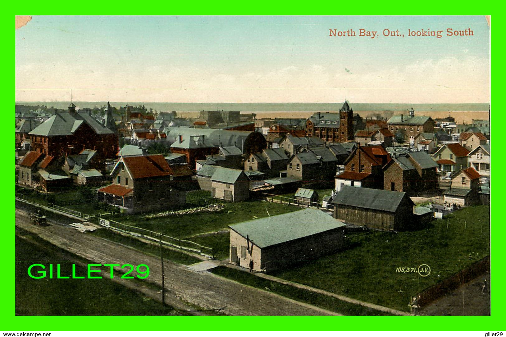 NORTH BAY, ONTARIO - VIEW OF THE CITY, LOOKING SOUTH - TRAVEL IN 1911 -  THE VALENTINE & SONS PUB - - North Bay