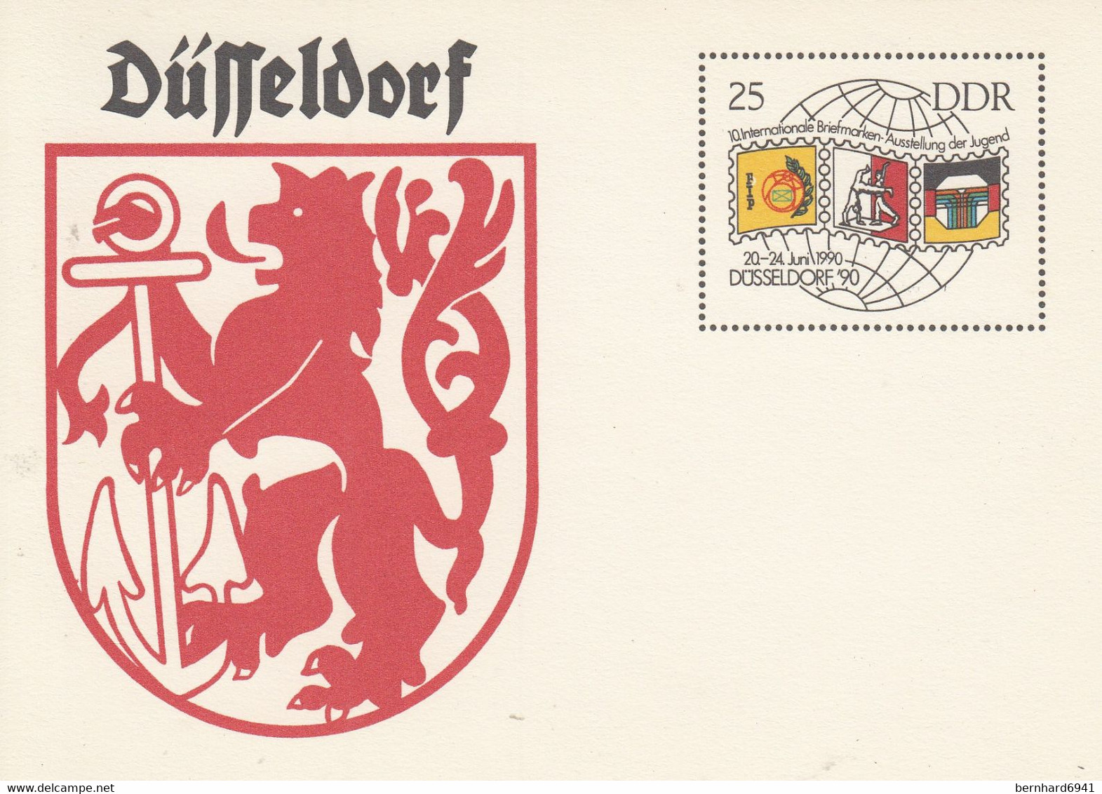 DP 106** 10.Internationale Briefmarken-Ausstellung Der Jugend Düsseldorf`90 - Postkarten - Ungebraucht