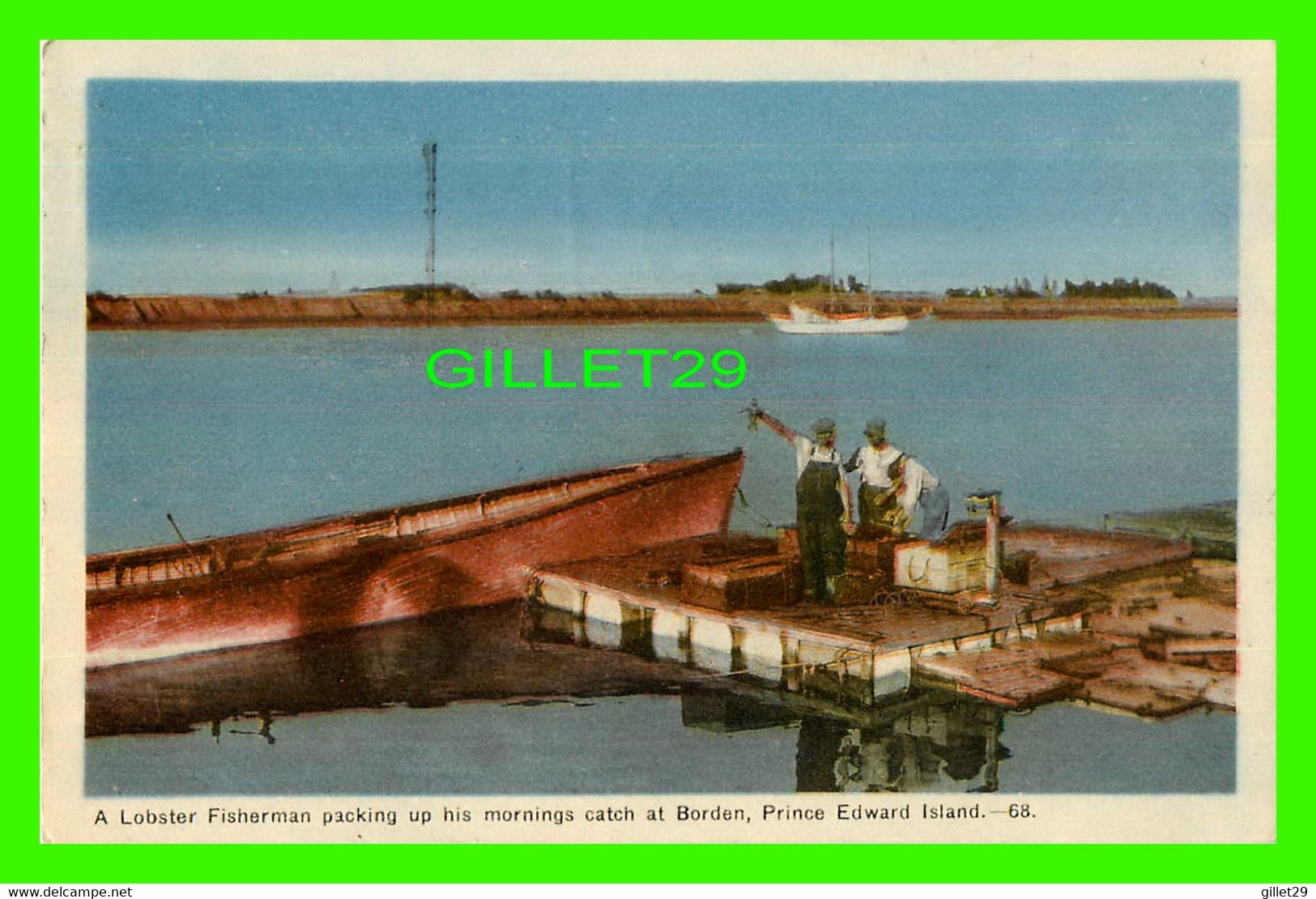 BRODEN, P.E.I. - A LOBSTER FISHERMAN PACKING UP HIS MORNINGS CATCH - ANIMATED - TRAVEL IN 1948 - PECO - - Otros & Sin Clasificación