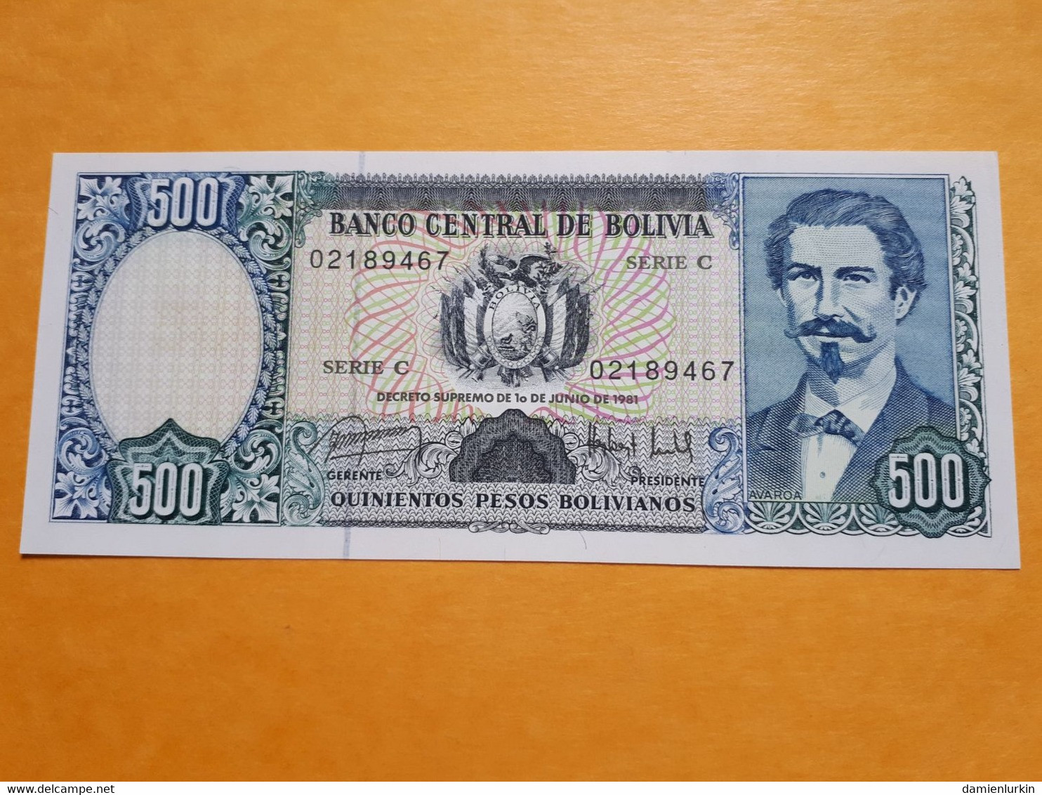 BOLIVIE 500 PESOS 1981 C UNC P-166a - Bolivie