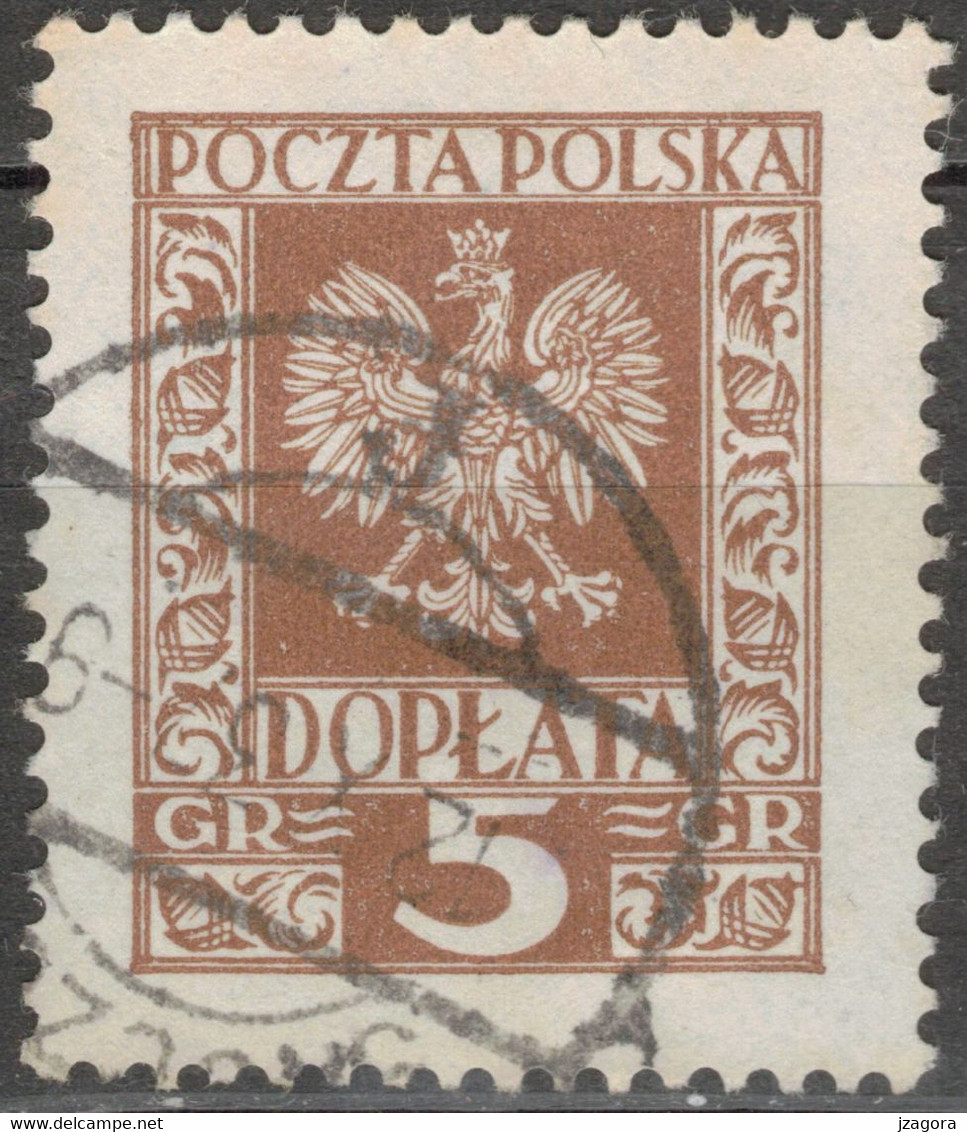 POLAND POLEN POLOGNE 1930 PORTOMARKEN TIMBRES DE SERVICES FRAIS DE PORT POSTAGE DUE REVENUE Mi 80 USED - Segnatasse