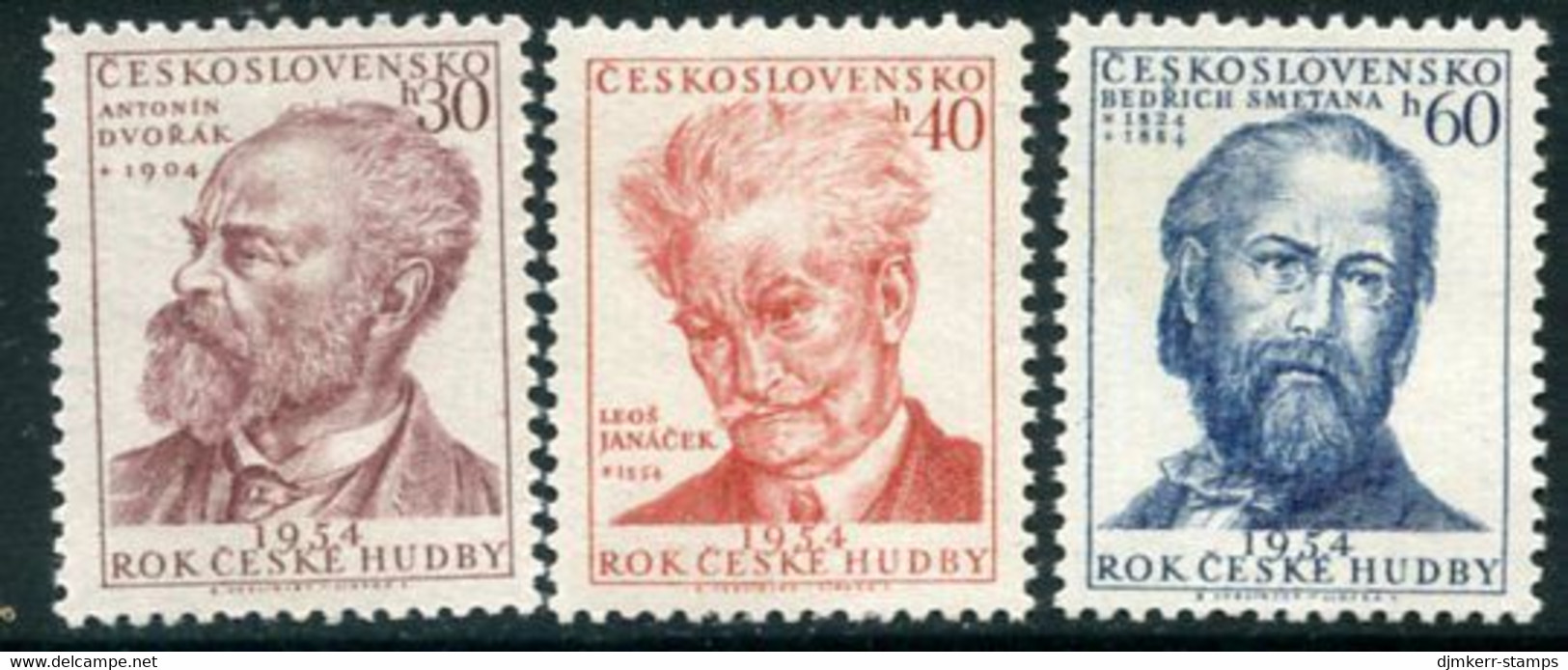 CZECHOSLOVAKIA 1954 Music Year MNH / **.  Michel 864-66 - Unused Stamps