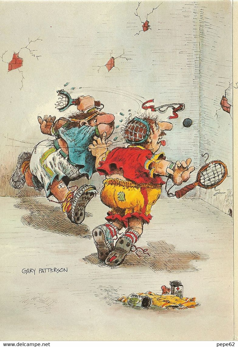 Joueur De Squash- Illustrateur Gary Patterson-interférence- Lot De 2 Cartes-cpm - Paterson