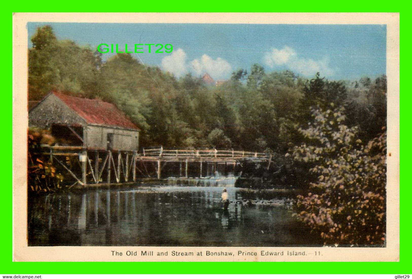 BONSHAW, P.E.I. - THE OLD MILL AND STREAM - ANIMATED WITH CANOE  TRAVEL IN 1942 - PECO - - Otros & Sin Clasificación