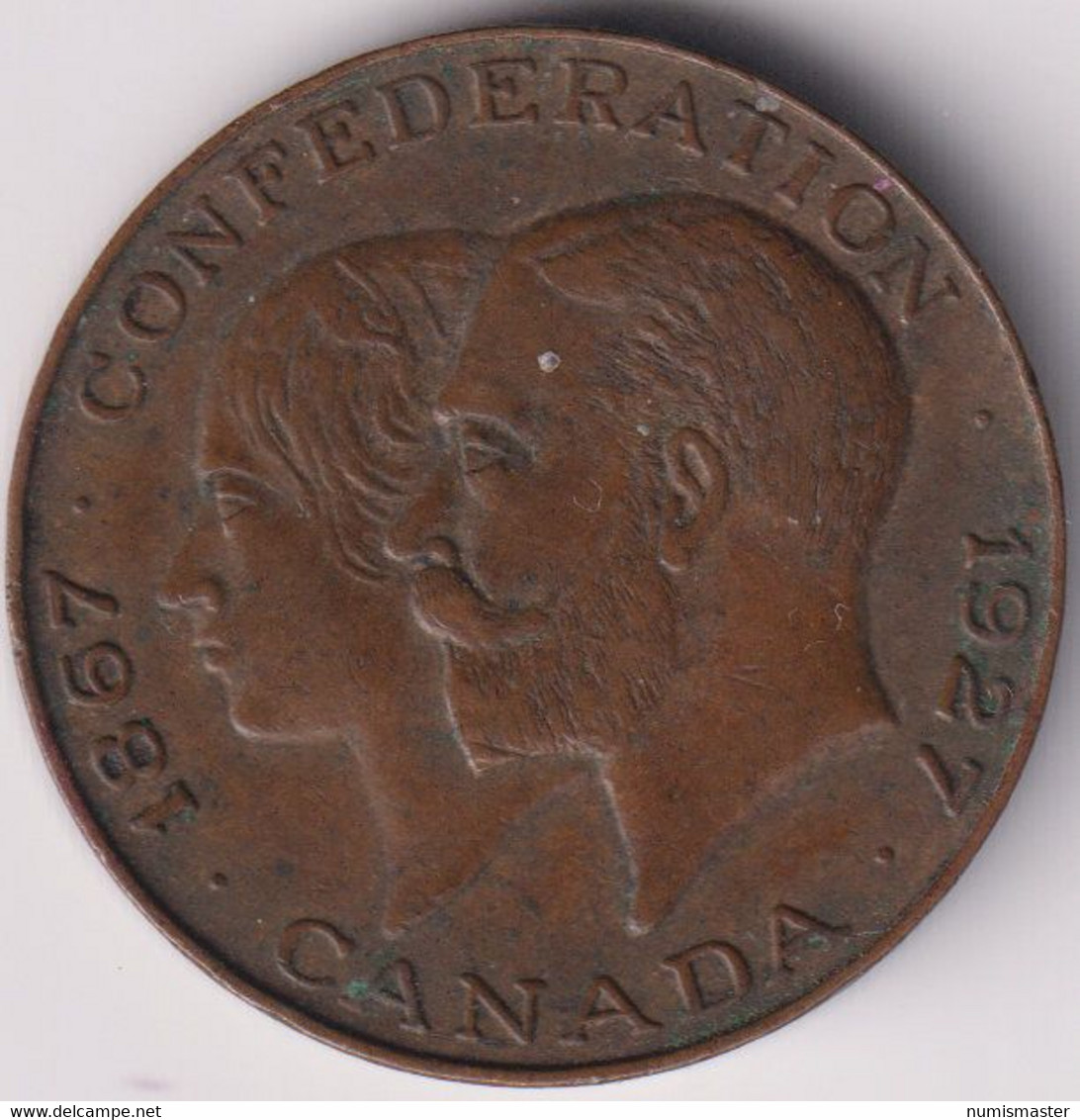 CANADA , 60 YEARS CONFEDERATION MEDAL 1927 - Monétaires / De Nécessité