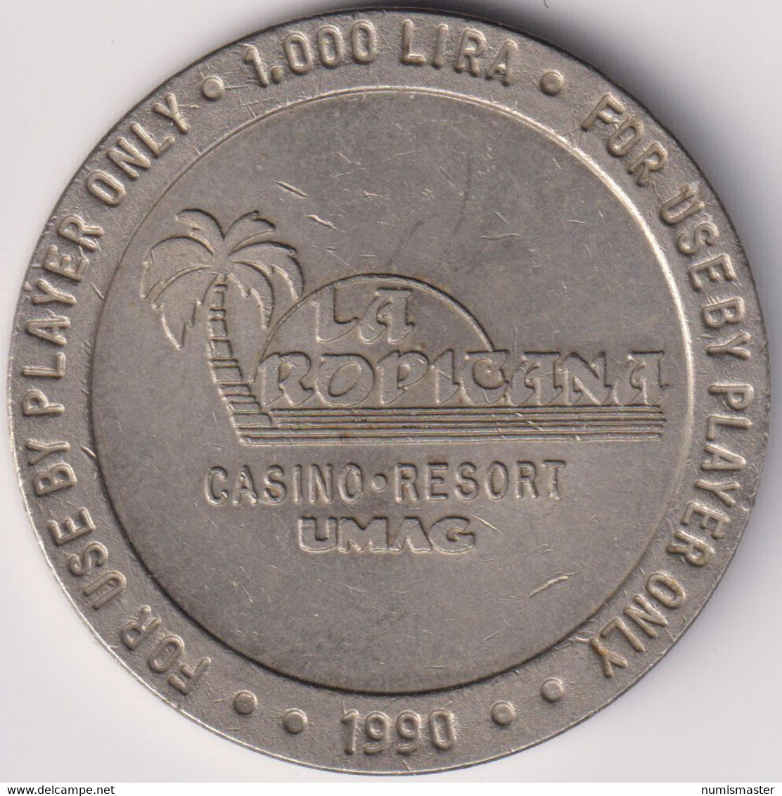 YUGOSLAVIA ,ISTRIA , CASINO TOKEN 1000 LIRE , TROPICANA CASINO UMAG - Casino