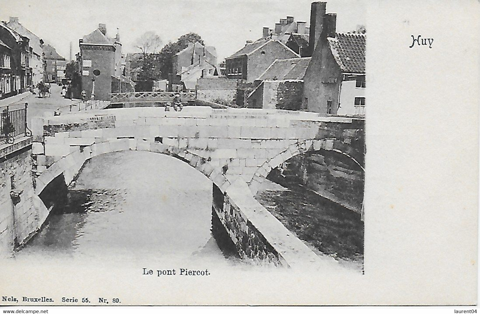 HUY.  LE PONT PIERCOT. NELS SERIE 55 N 80. ANIMATION ATTELAGE - Huy