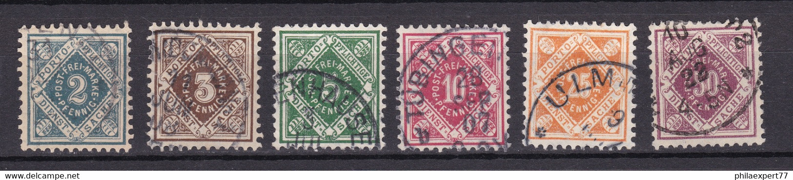 Wuerttemberg - 1906/16 - Dienstmarken - Michel Nr. 112/115, 117/118 - Gestempelt - 50 Euro - Altri & Non Classificati