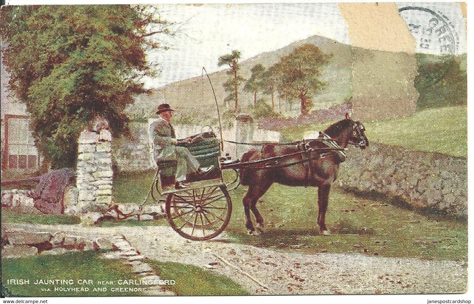 IRISH JAUNTING CAR NEAR CARLINGFORD - COUNTY LOUTH - LONDON & NORTH WESTERN - Louth