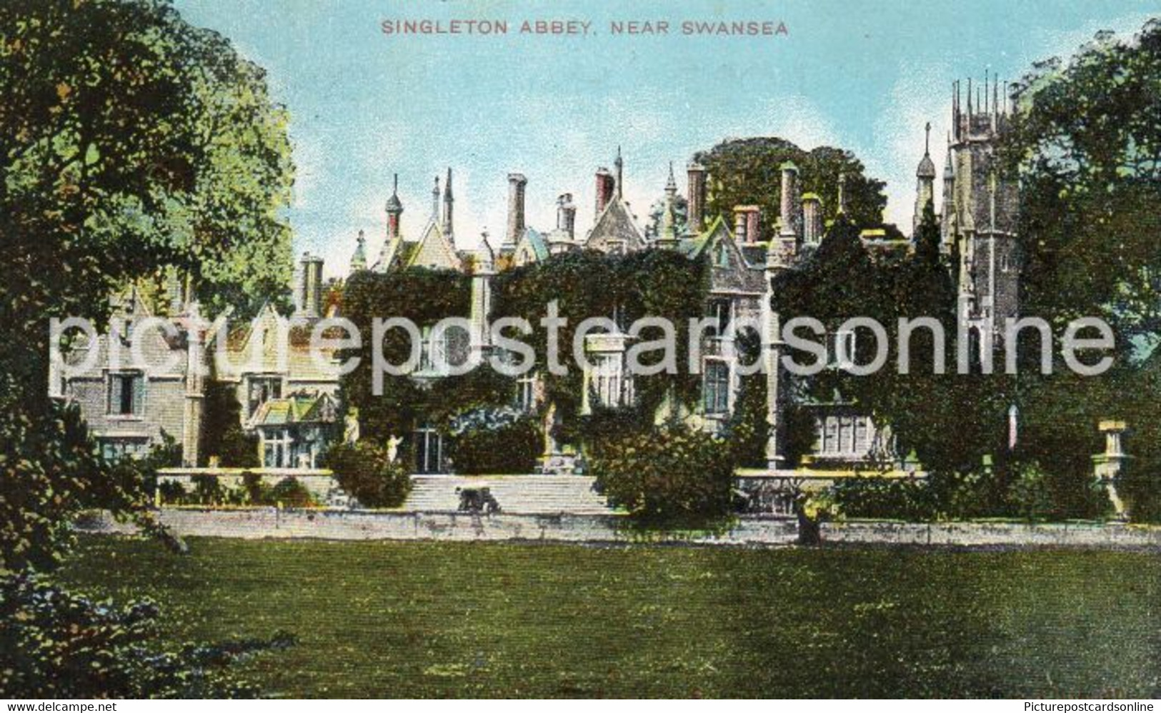 SWANAGE SINGLETON ABBEY OLD COLOUR POSTCARD DORSET - Swanage