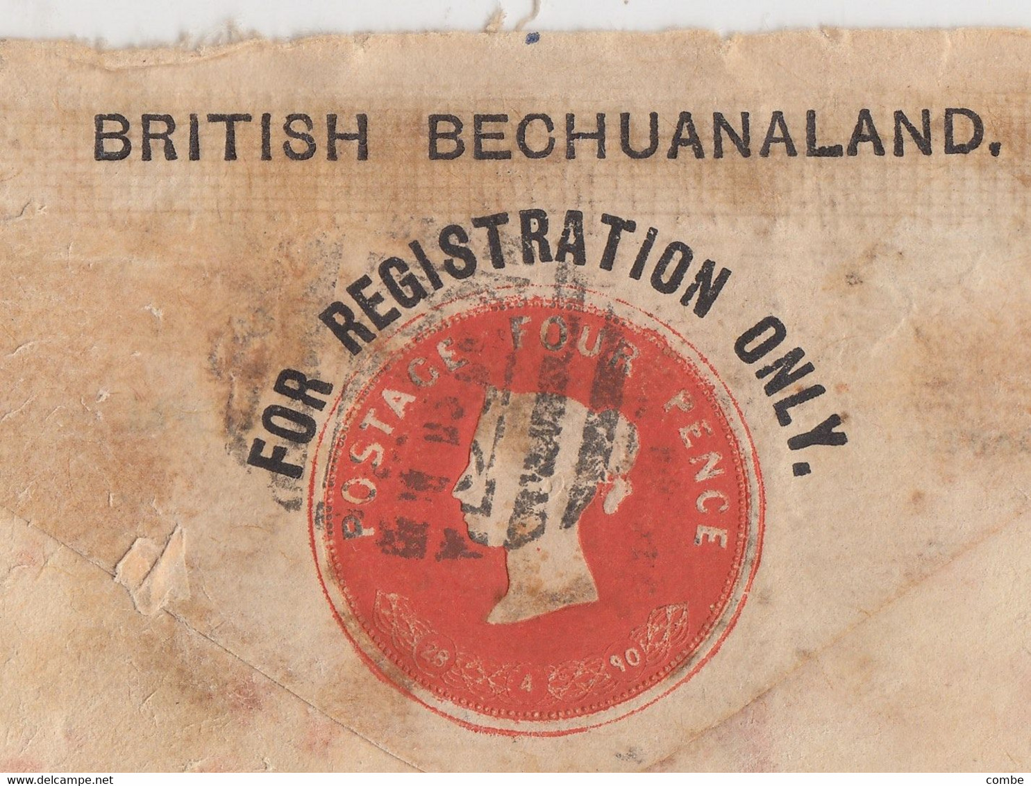 COVER. BRITISH BECHUANALAND. IY 4 93. MAFEKING TO JOHANNESBURG REGISTERED 10 JUL 93 - 1885-1895 Kronenkolonie