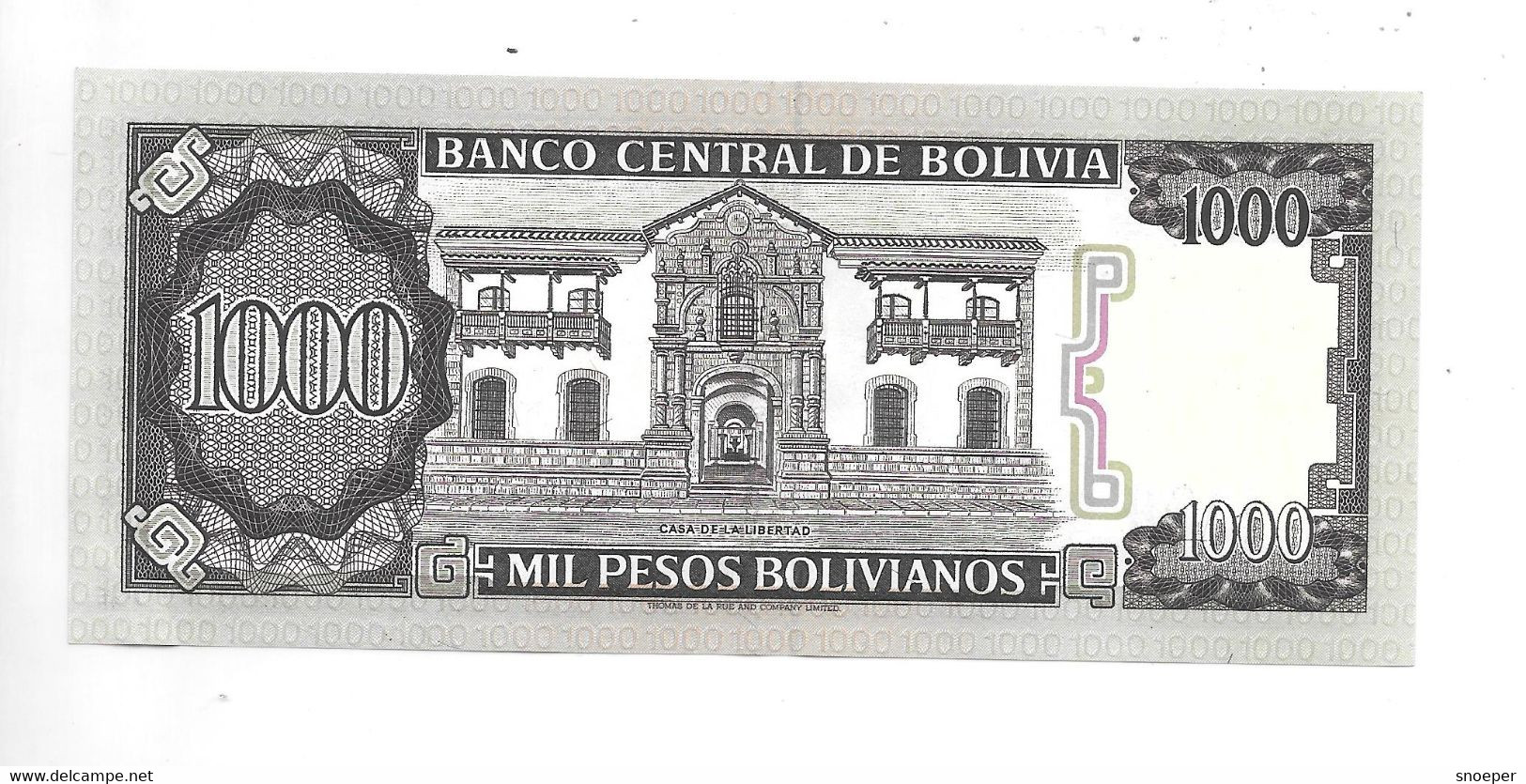 *bolivia 1000 Pesos Bolivainos 1982  Km 167   Unc - Bolivie