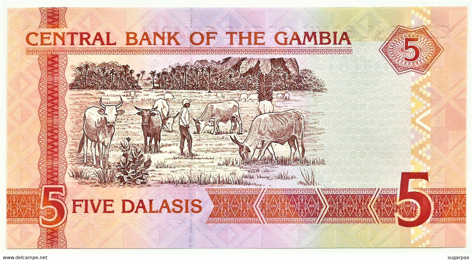 Gambia - 5 Dalasis - ND ( 2006 ) - Unc. - Pick 25.c - Sign. 17 ( 2013 ) - Serie G - Gambie