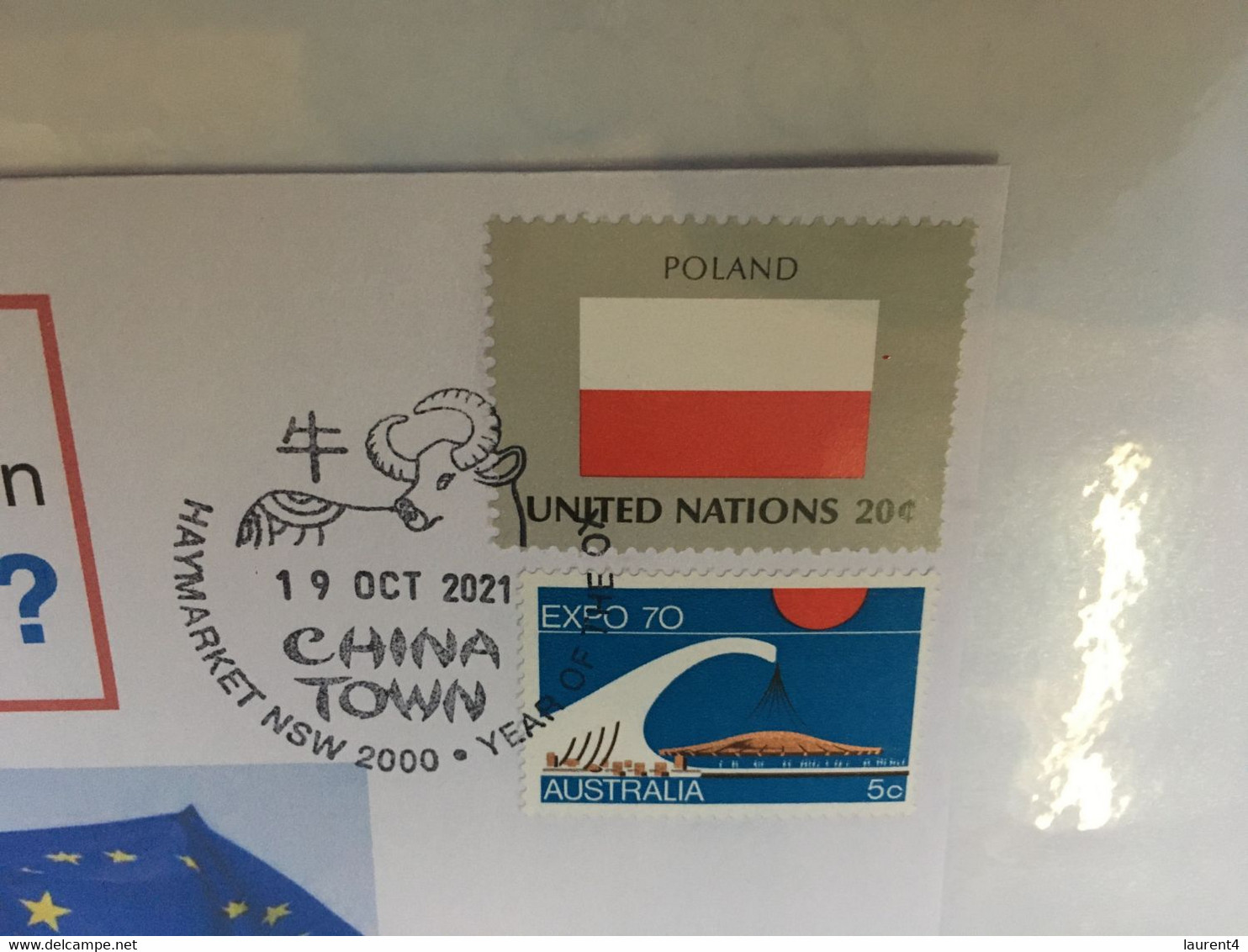 (6 A 2) PREXIT ? Special Commemorative Cover - 19 Oct 2021 In Sydney (Australia) Poland - EU Separation ? Poland Flag - Brieven En Documenten