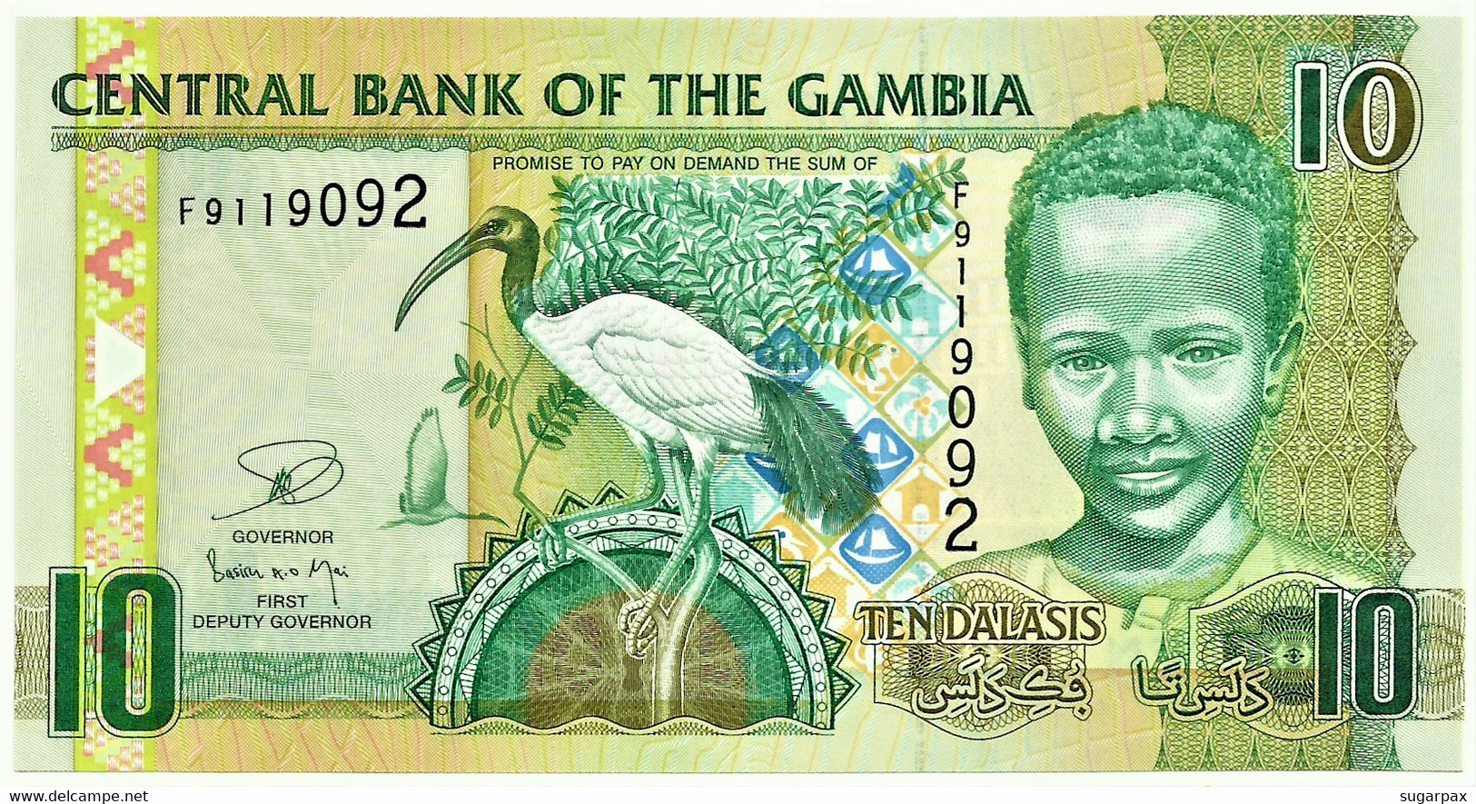 Gambia - 10 Dalasis - ND ( 2006 ) - Unc. - Pick 26.c - Sign. 17 ( 2013 ) - Serie F - Gambia