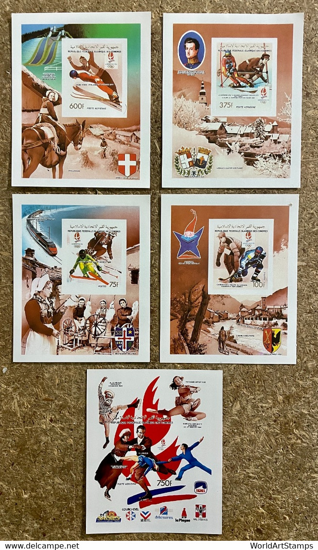 Stamps Deluxes Blocs & S/S Olympic Games Albertville 92 Comores Imperf. - Winter 1992: Albertville