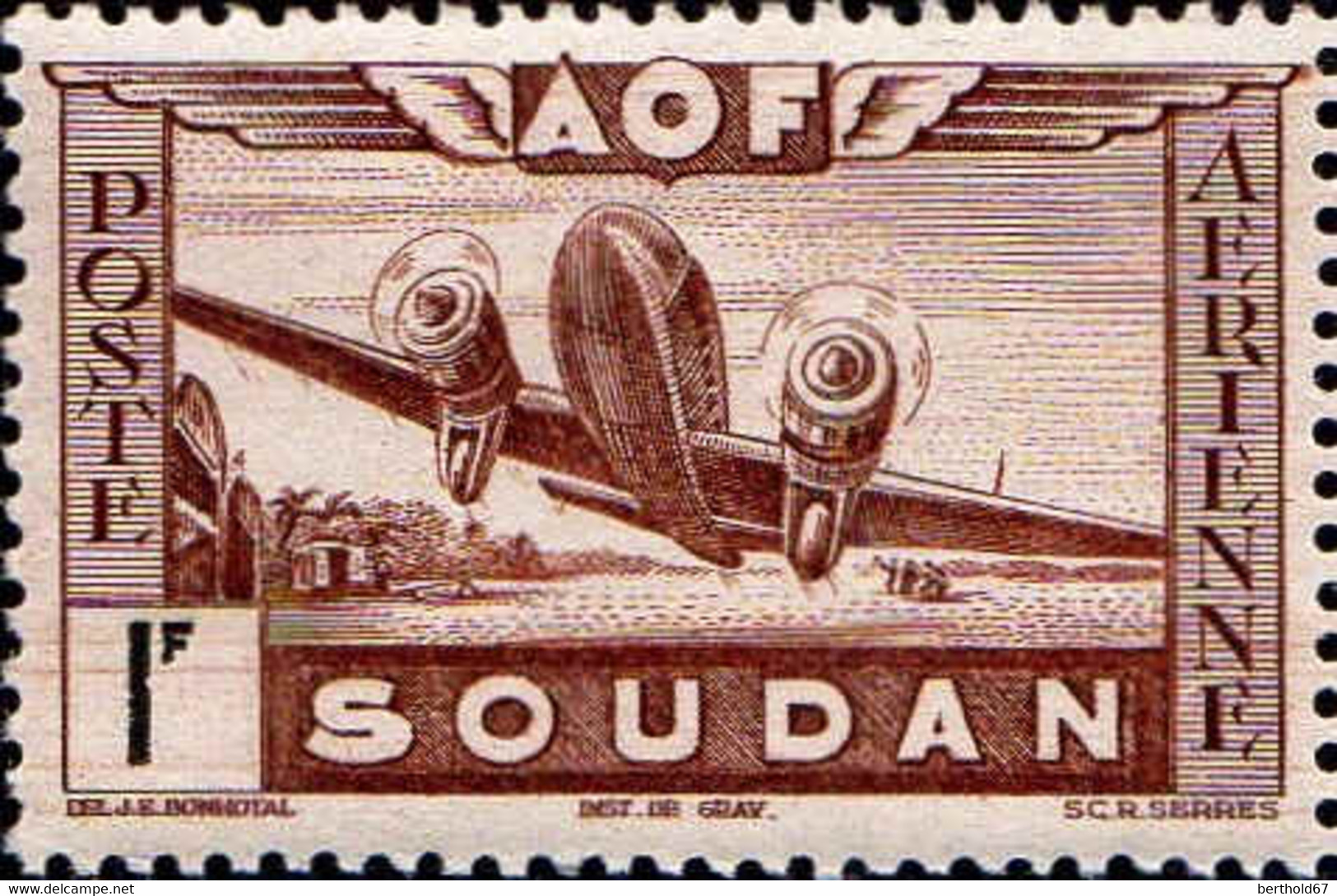 Soudan Avion N** Yv:11 Mi:142 Bimoteur Au Décollage (Impres.au Dos) - Ongebruikt