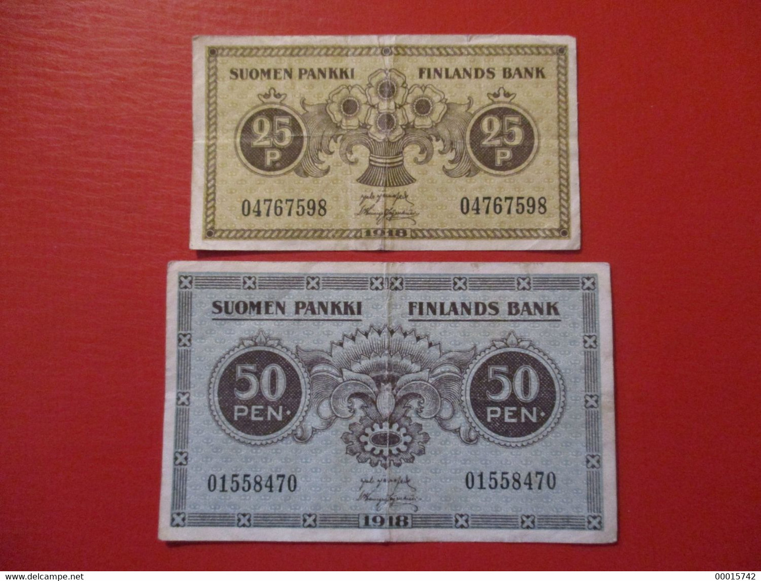 FINLAND 25 + 50 PENNIÄ 1918   D-1118 - Finlande