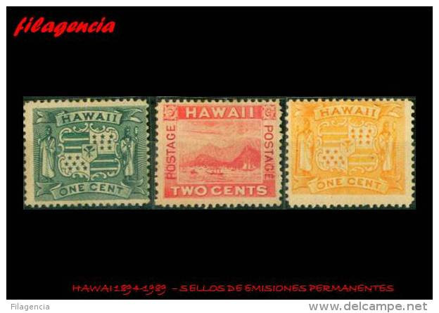 PIEZAS. HAWAI MINT. 1894-1898 SELLOS DE EMISIONES PERMANENTES - Hawaii