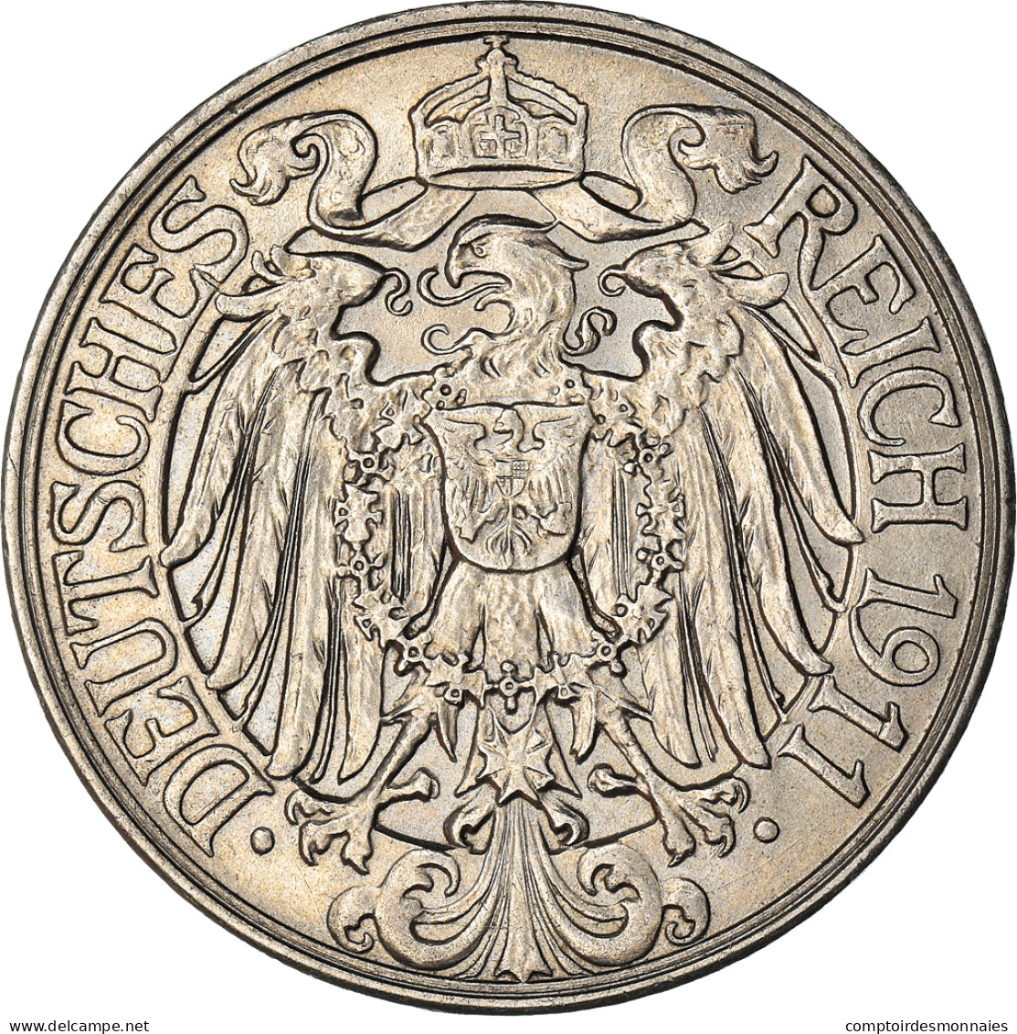 Monnaie, GERMANY - EMPIRE, Wilhelm II, 25 Pfennig, 1911, Berlin, SUP, Nickel - 25 Pfennig