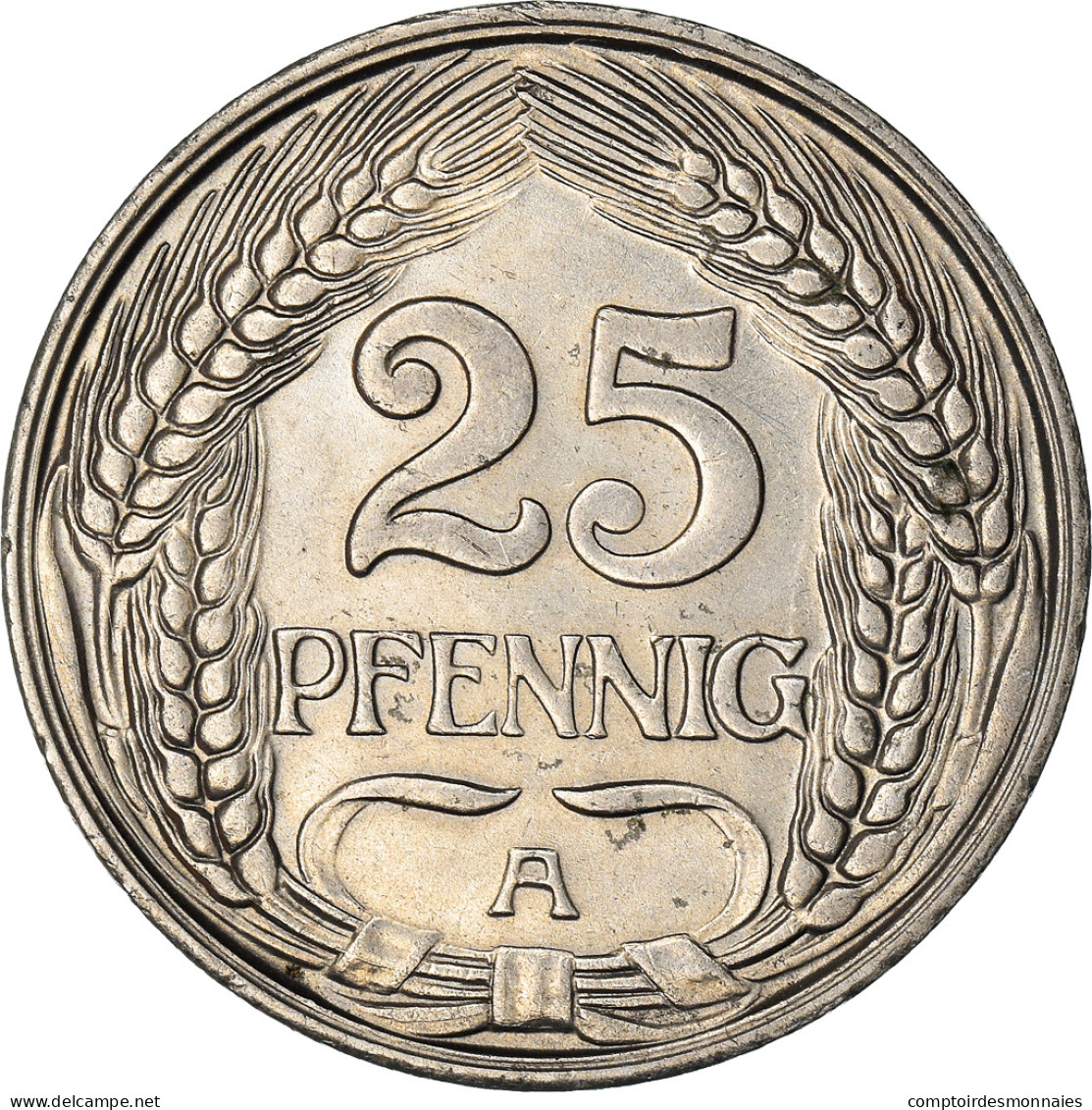 Monnaie, GERMANY - EMPIRE, Wilhelm II, 25 Pfennig, 1911, Berlin, SUP, Nickel - 25 Pfennig