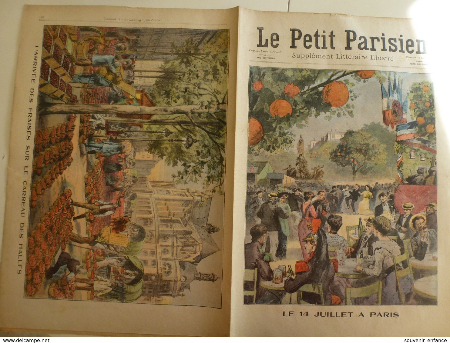 Journal Le Petit Parisien Juillet 1908 14 Juillet à Paris Carreau Des Halles Arrivée Des Fraises - Le Petit Parisien