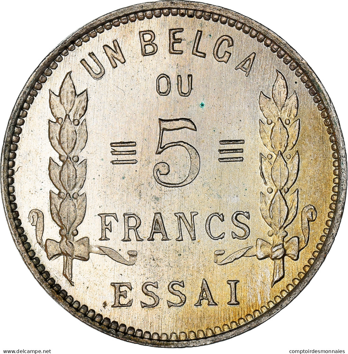 Monnaie, Belgique, Albert I, 5 Francs, 1933, Essai Proof, FDC, Argent, KM:Pn324 - 5 Frank & 1 Belga