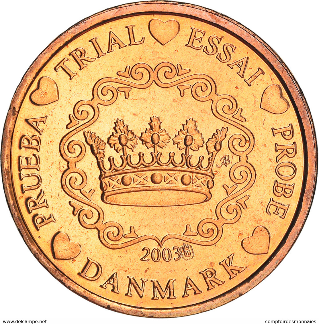 Danemark, 5 Euro Cent, 2003, Unofficial Private Coin, SUP, Copper Plated Steel - Pruebas Privadas