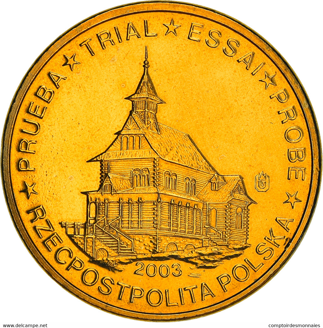 Pologne, 10 Euro Cent, 2003, Unofficial Private Coin, SUP, Laiton - Pruebas Privadas
