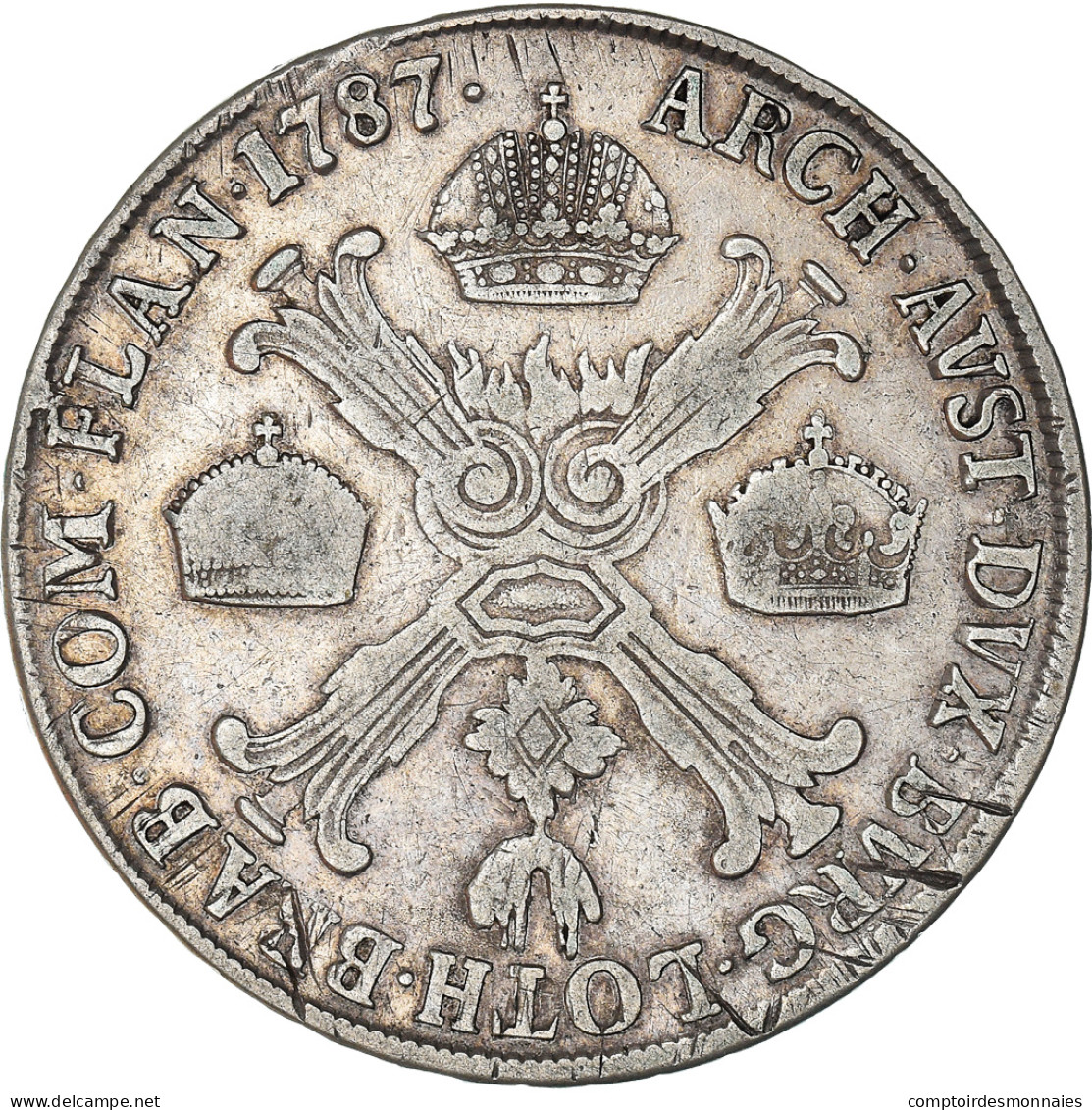 Monnaie, États Italiens, MILAN, Joseph II, 1/2 Crocione, 1/2 Kronenthaler - Lombardie-Vénétie